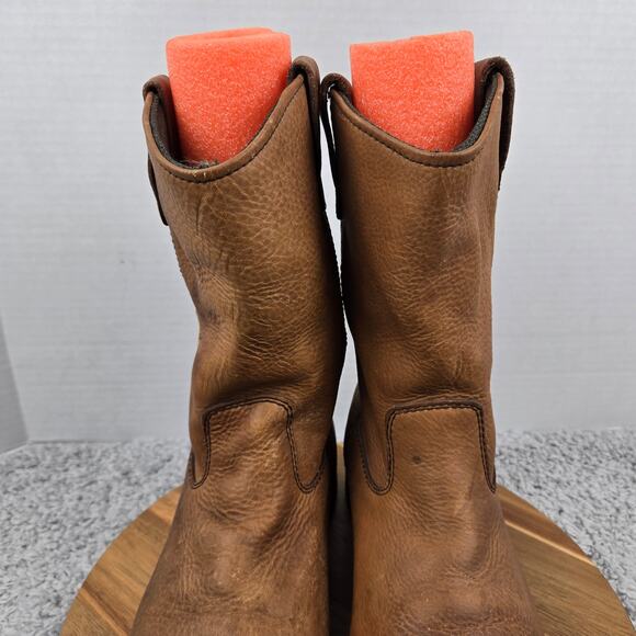 Georgia Boot Mens 9.5M Wellington Brown Leather Waterproof Pull On Work Roper - Picture 11 of 16